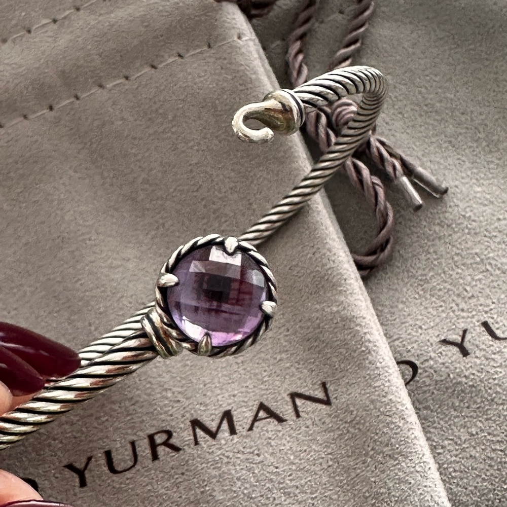 🩷David Yurman Silver Bracelet with amethyst Châtelaine Bracelet silver 925 - Picture 8 of 11